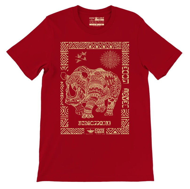 Rhino Premium Ethnic Short Sleeve T‑Shirt – African Safari Wildlife Series