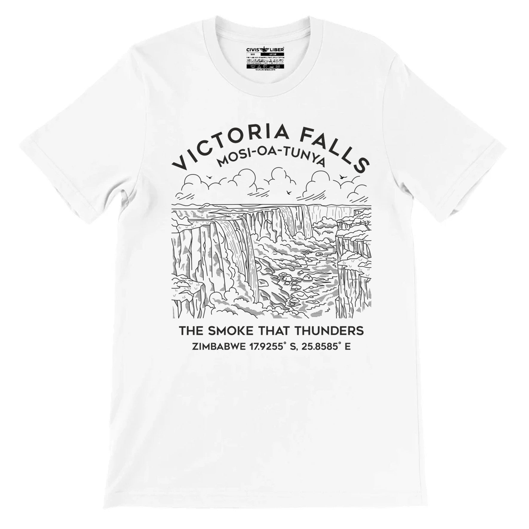 Mosi‑oa‑Tunya Victoria Falls Premium Graphic Short Sleeve T‑Shirt