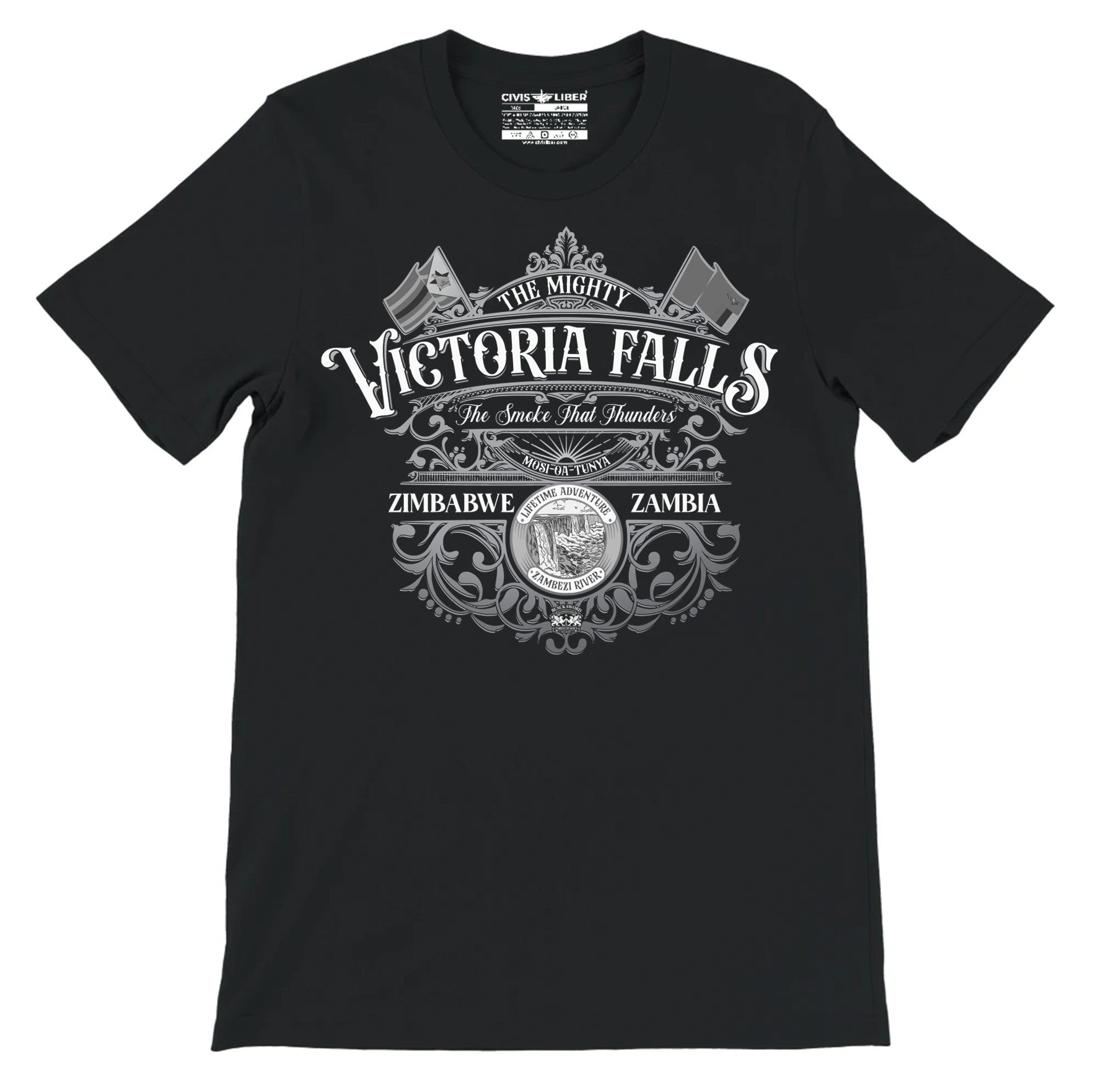 Victoria Falls Zimbabwe Zambia Short Sleeve T-Shirt – Vintage Tattoo Label