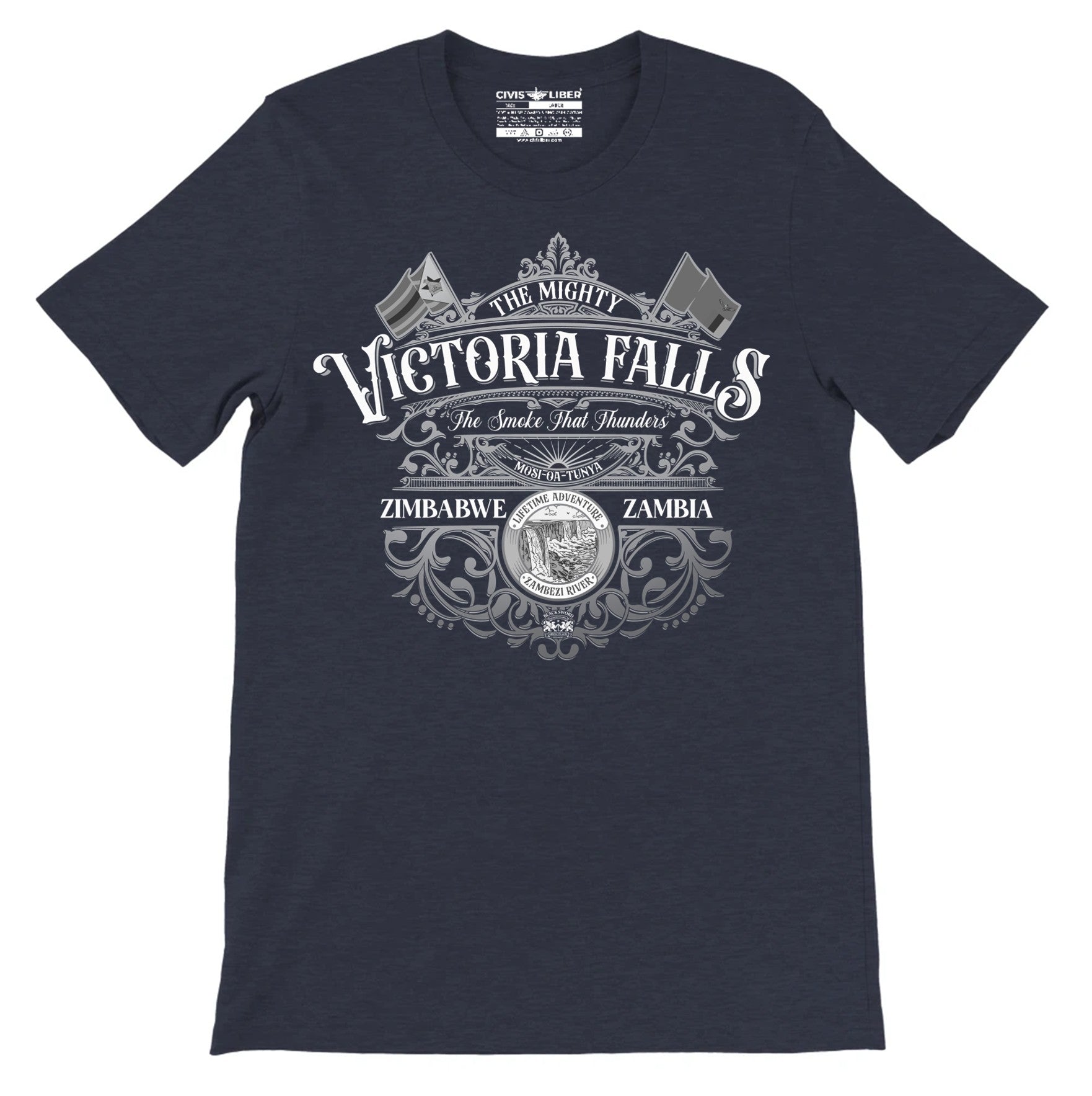 Victoria Falls Zimbabwe Zambia Short Sleeve T-Shirt – Vintage Tattoo Label