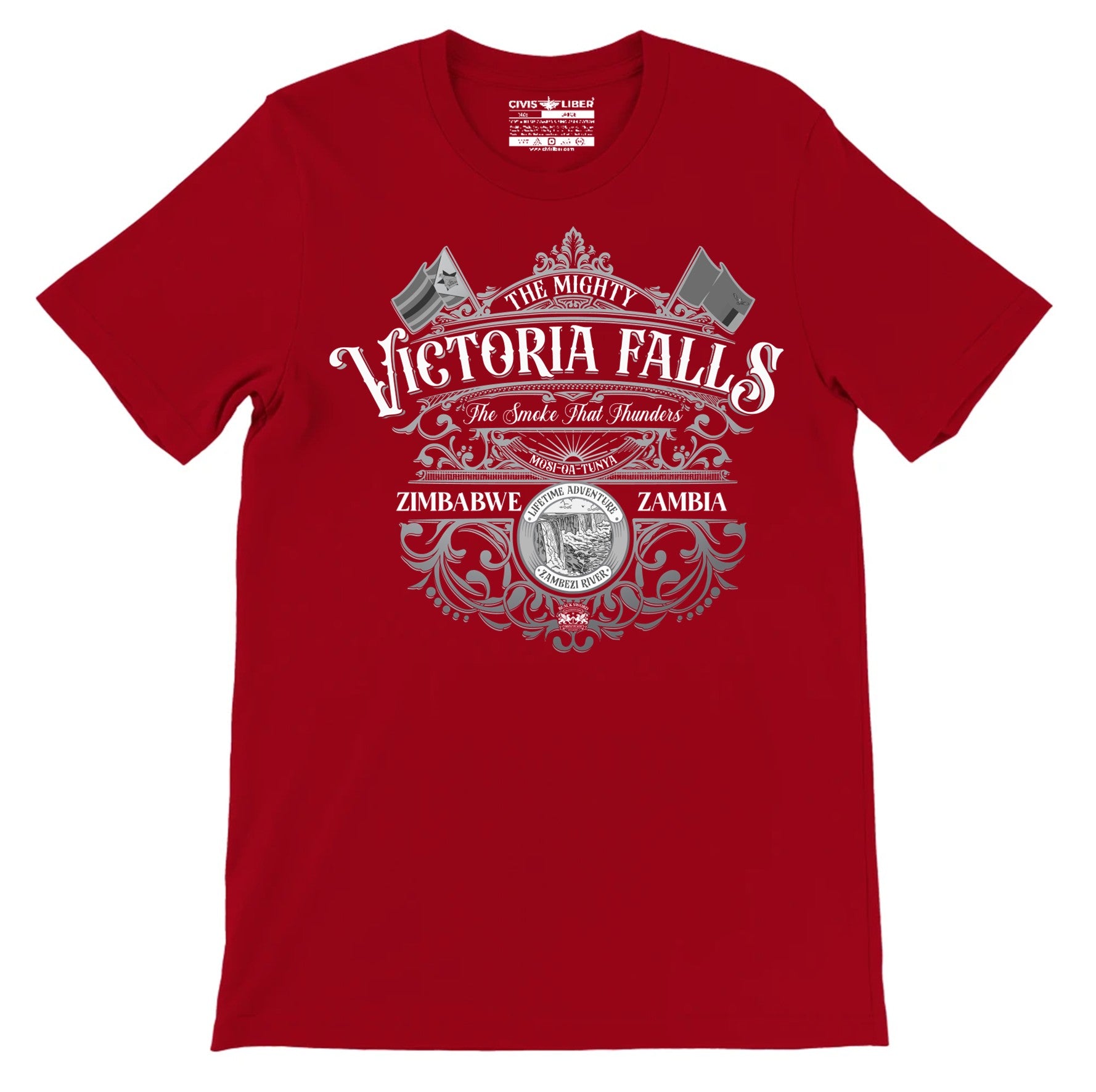 Victoria Falls Zimbabwe Zambia Short Sleeve T-Shirt – Vintage Tattoo Label