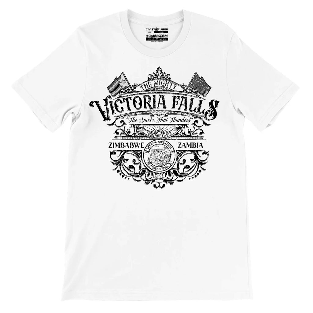 Victoria Falls Zimbabwe Zambia Short Sleeve T-Shirt – Vintage Tattoo Label