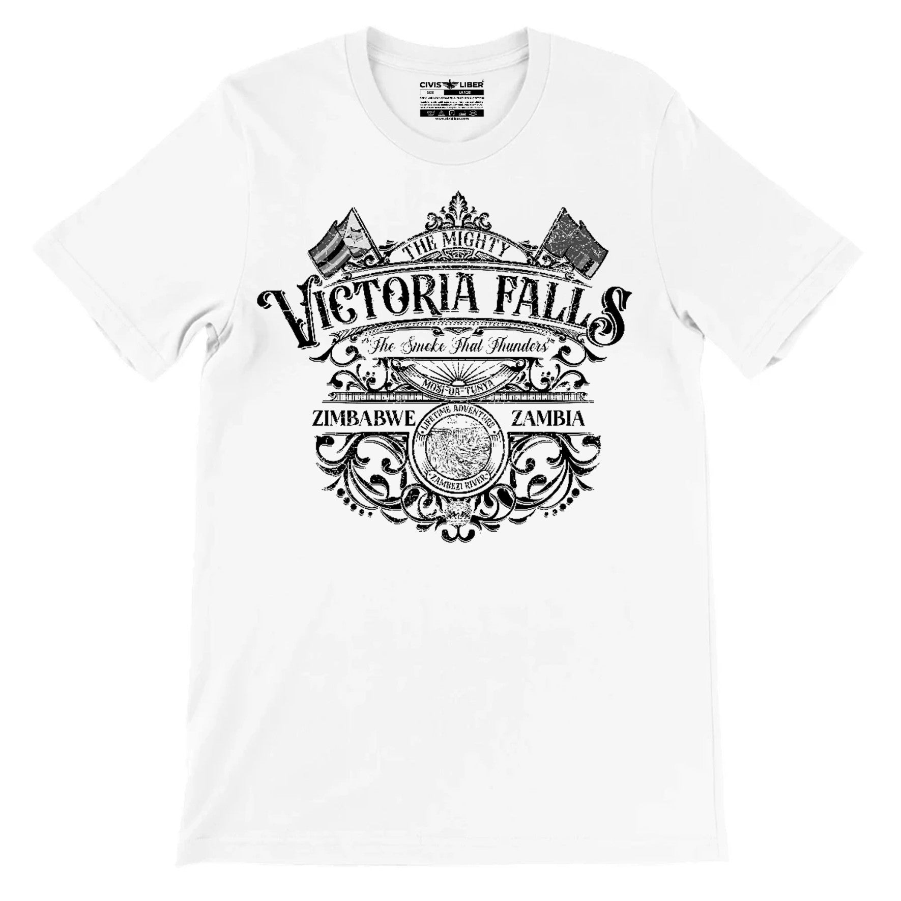 Victoria Falls Zimbabwe Zambia Short Sleeve T-Shirt – Vintage Tattoo Label