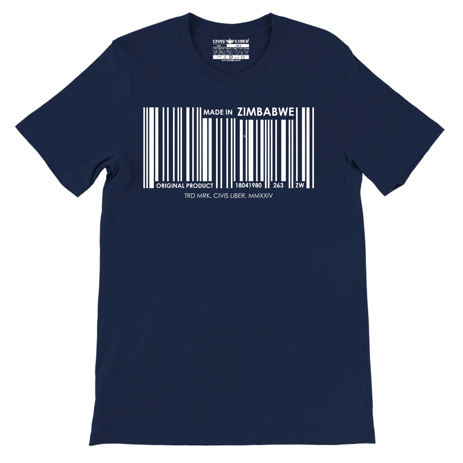 Made in Zimbabwe Monochrome Barcode Premium Short Sleeve T-Shirt