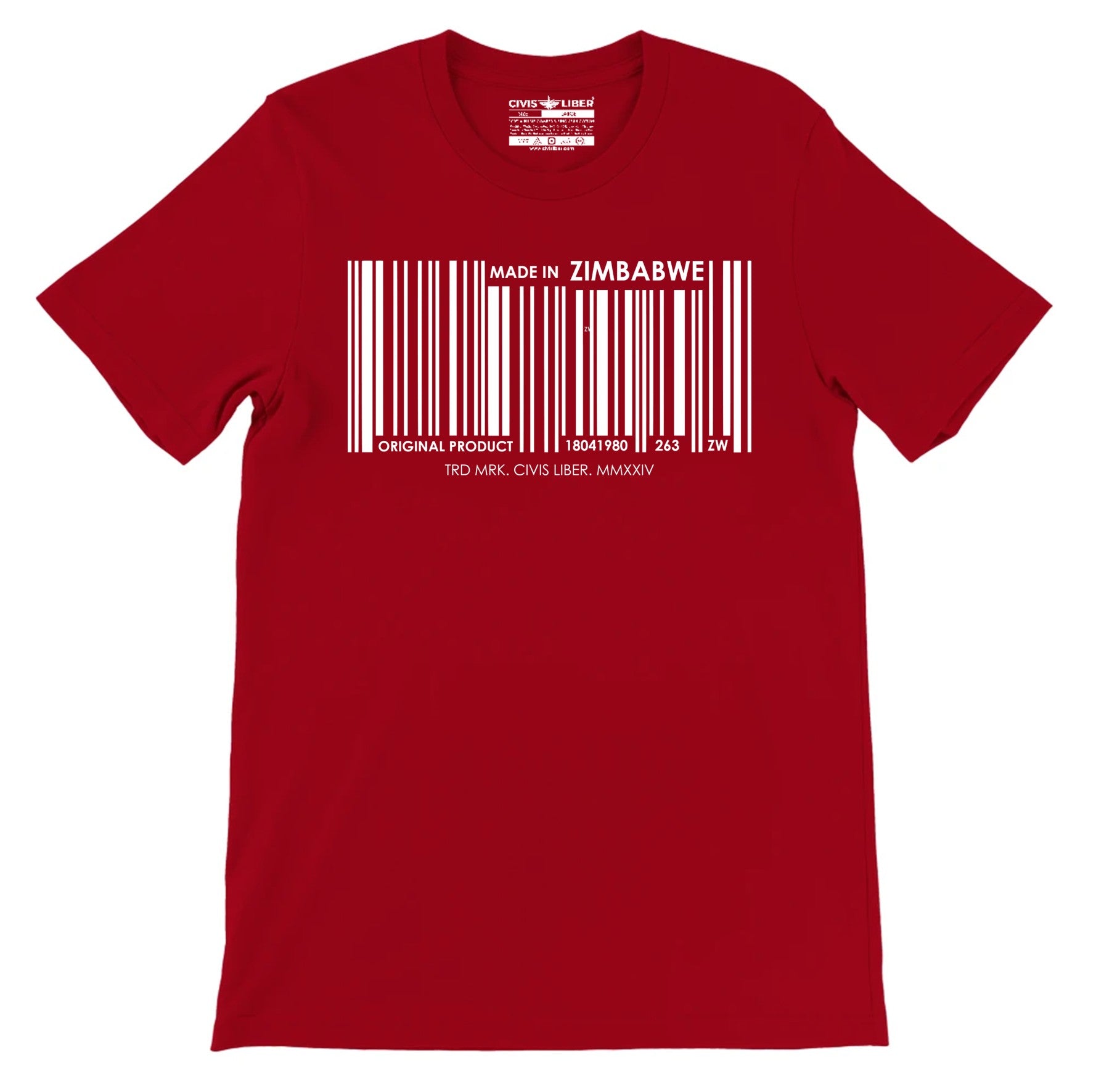 Made in Zimbabwe Monochrome Barcode Premium Short Sleeve T-Shirt