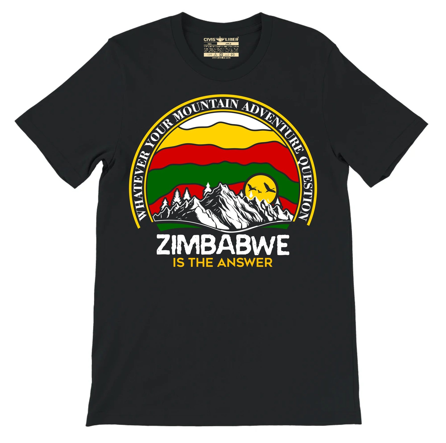 Zimbabwe Outdoor Mountain Adventure Premium Short Sleeve  Graphic T‑Shirt