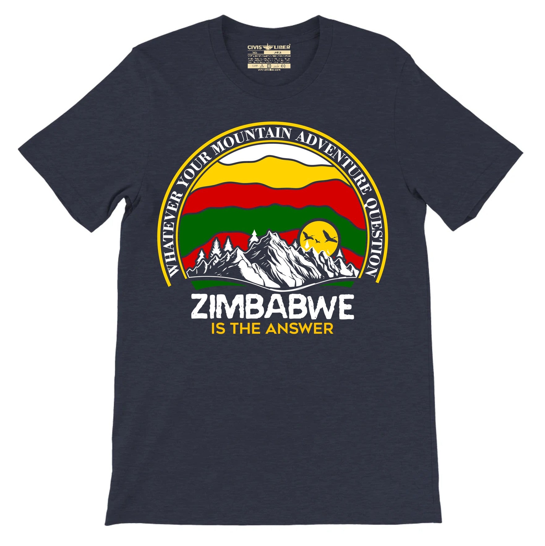 Zimbabwe Outdoor Mountain Adventure Premium Short Sleeve  Graphic T‑Shirt
