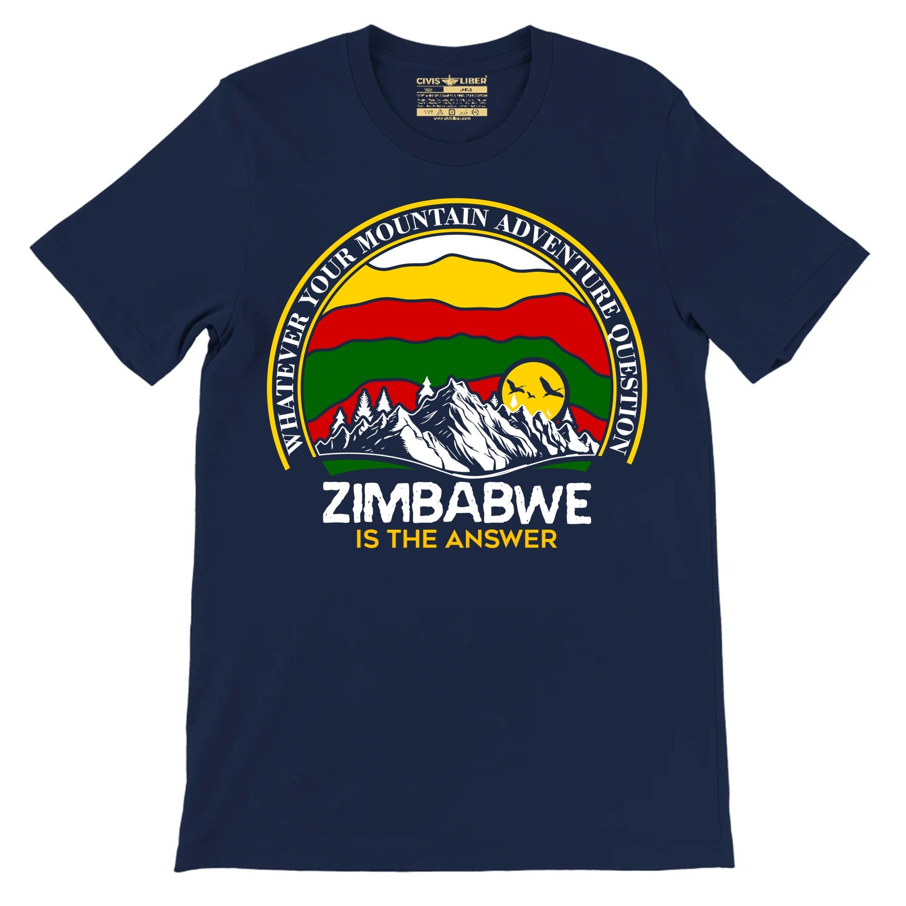 Zimbabwe Outdoor Mountain Adventure Premium Short Sleeve  Graphic T‑Shirt