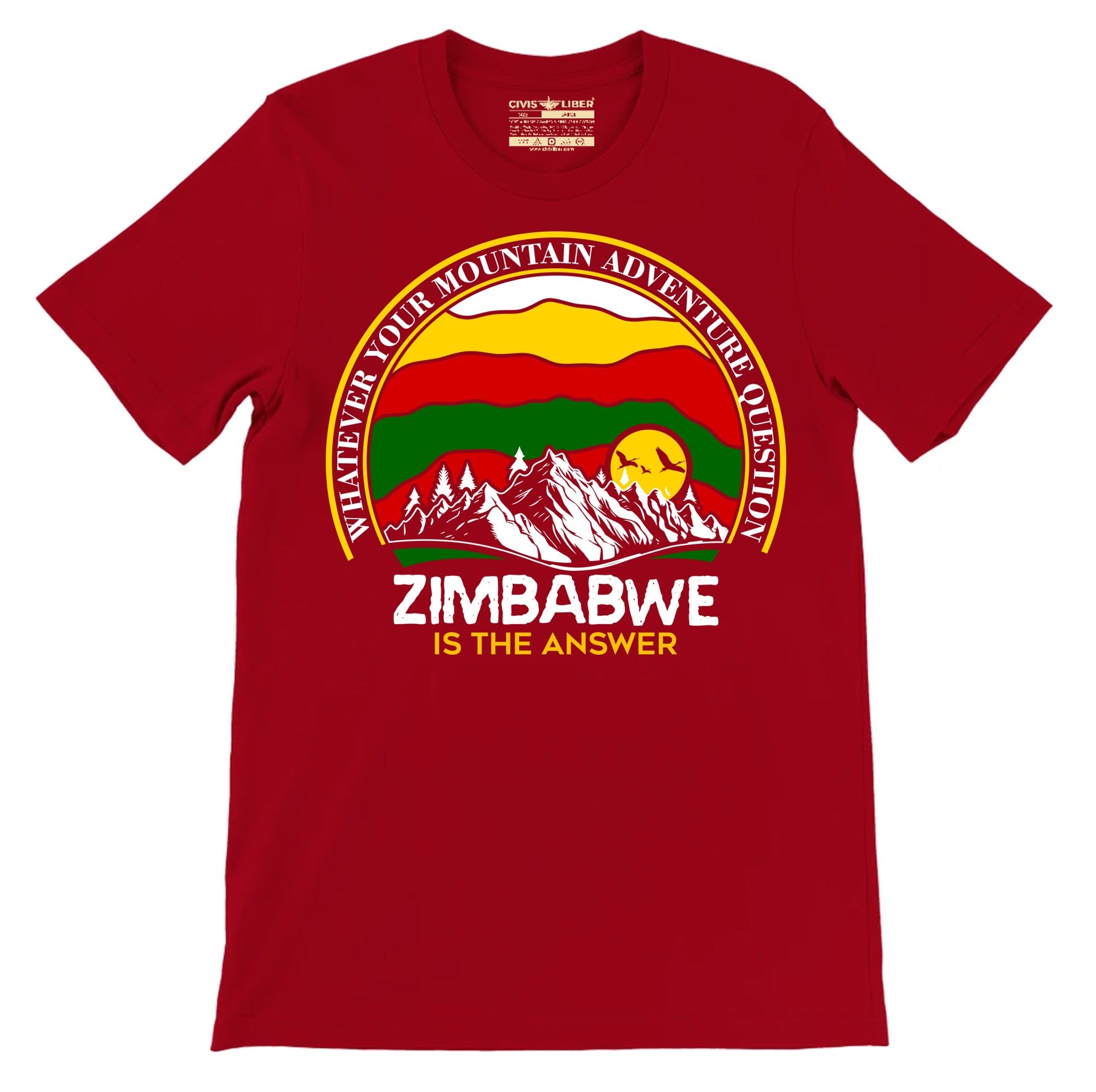 Zimbabwe Outdoor Mountain Adventure Premium Short Sleeve  Graphic T‑Shirt