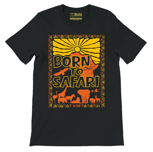 Born to Safari Africa Wildlife Premium Short Sleeve T‑Shirt