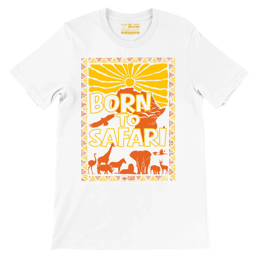 Born to Safari Africa Wildlife Premium Short Sleeve T‑Shirt