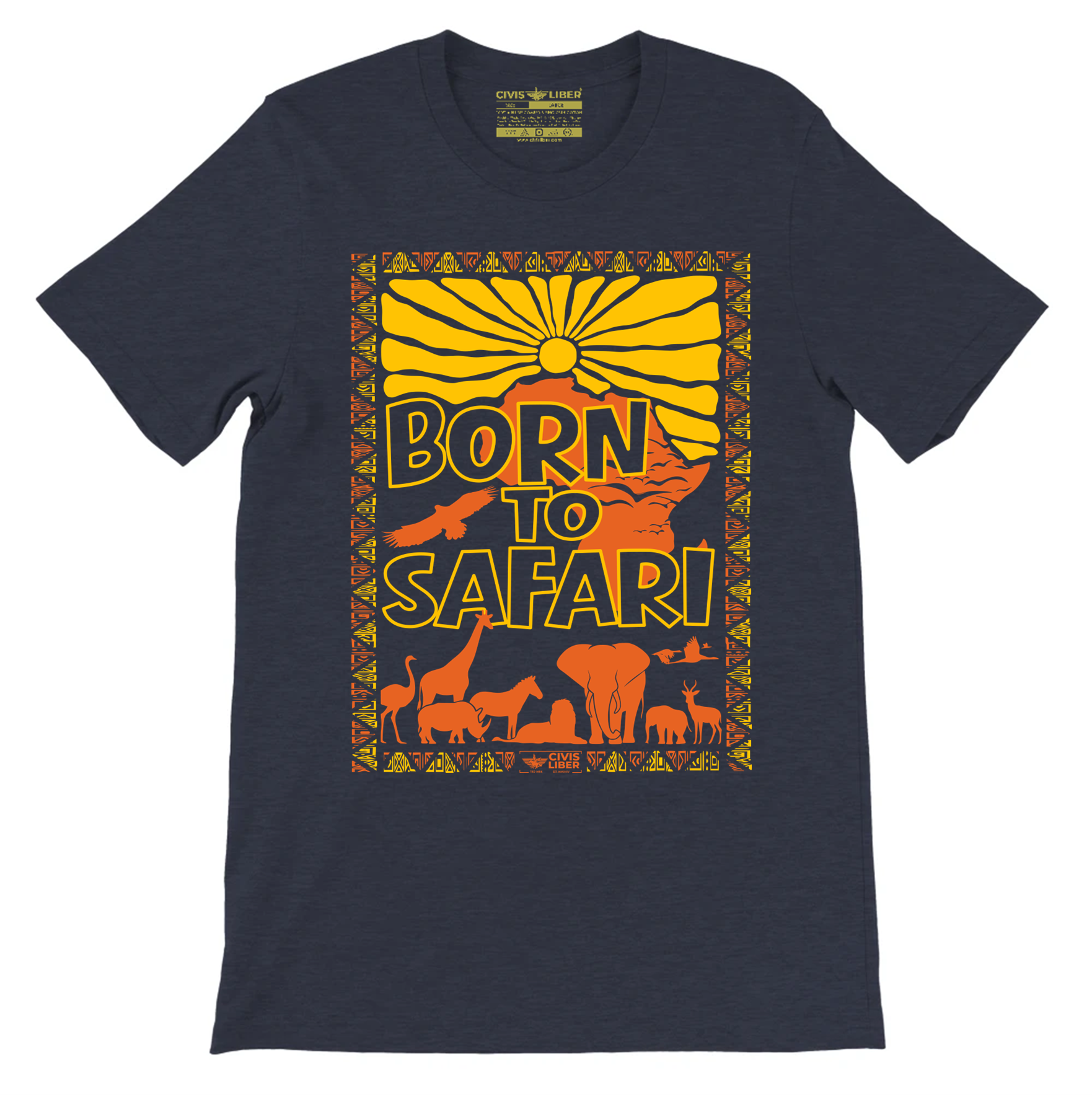 Born to Safari Africa Wildlife Premium Short Sleeve T‑Shirt