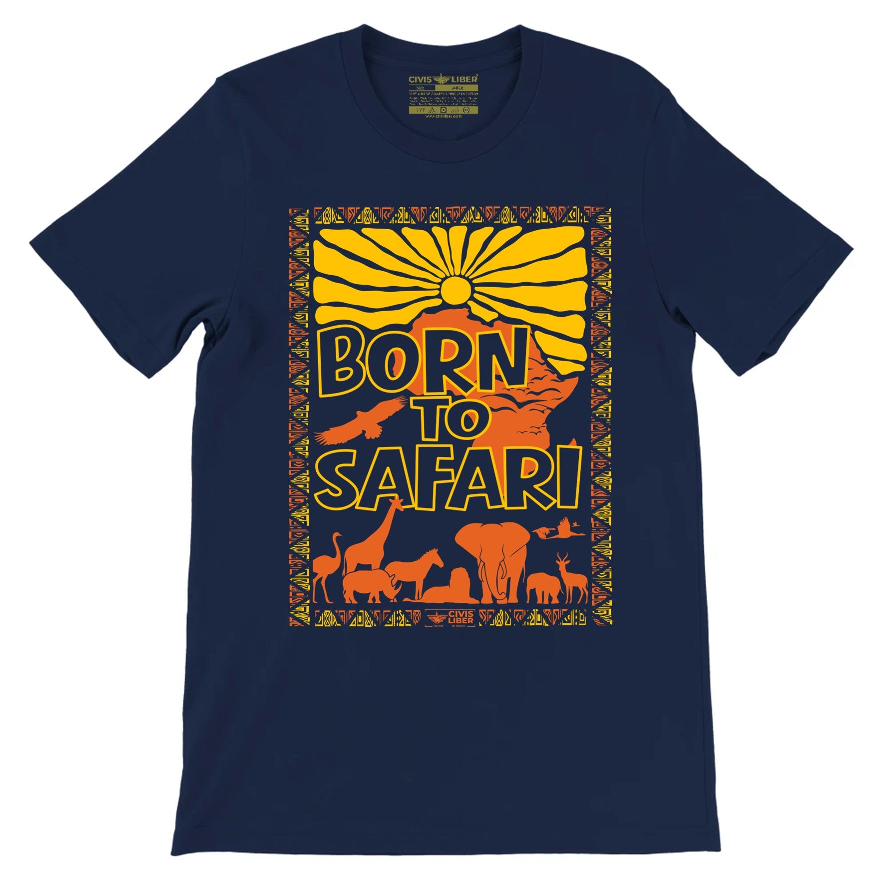 Born to Safari Africa Wildlife Premium Short Sleeve T‑Shirt