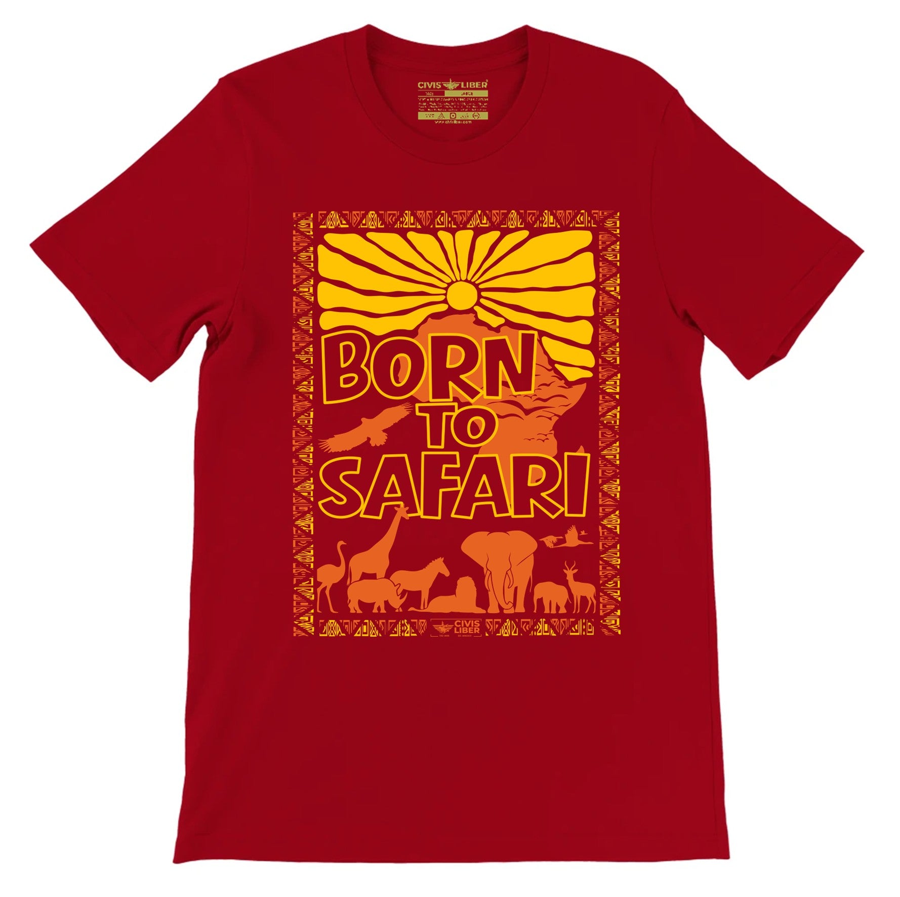 Born to Safari Africa Wildlife Premium Short Sleeve T‑Shirt