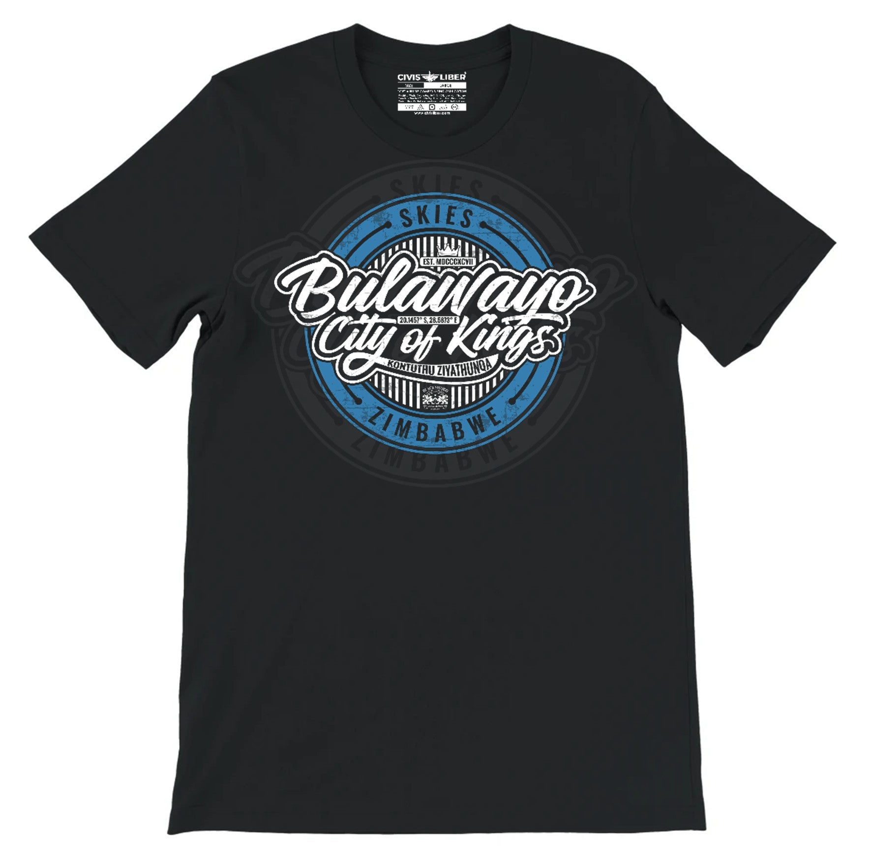 Bulawayo City of Kings Premium Short Sleeve T-Shirt – Circular Emblem.