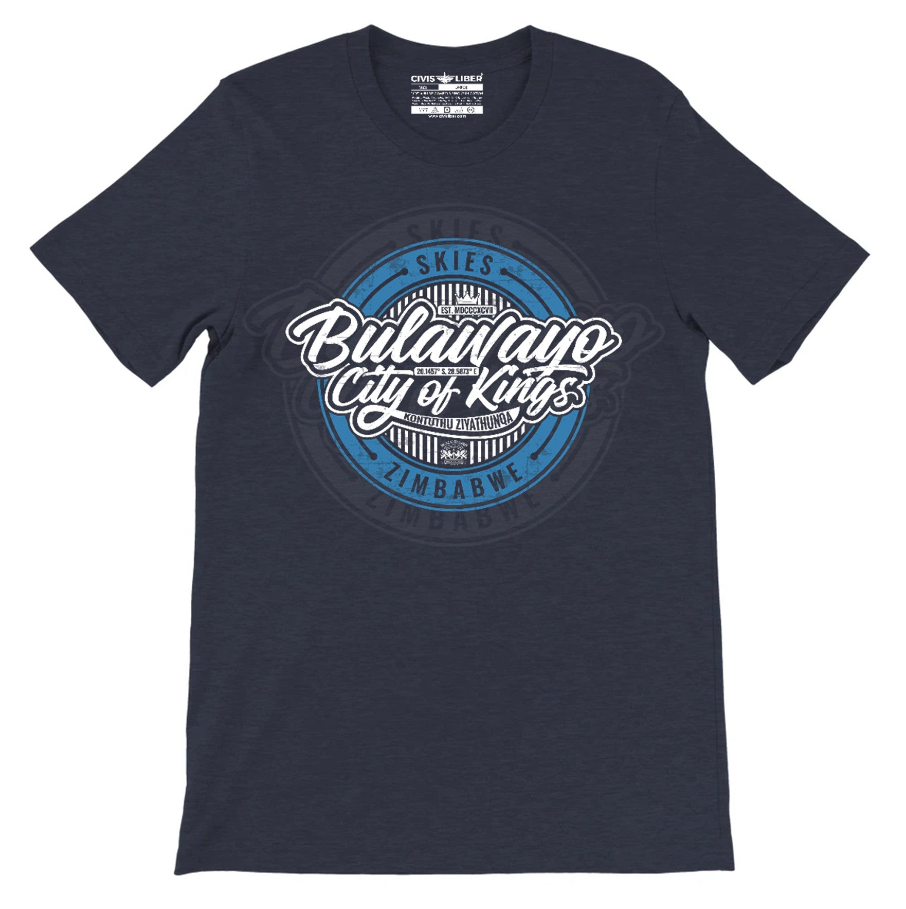 Bulawayo City of Kings Premium Short Sleeve T-Shirt – Circular Emblem.