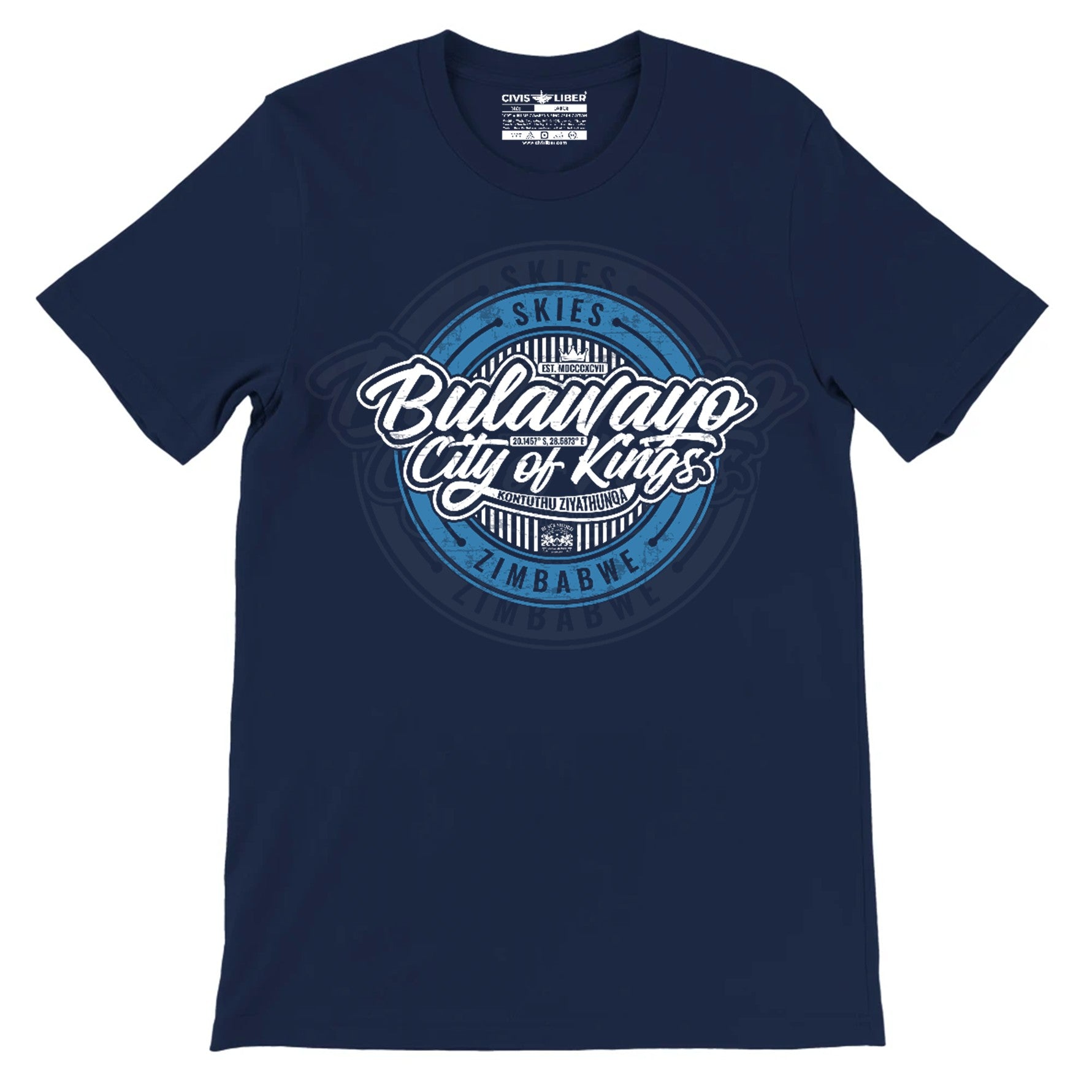 Bulawayo City of Kings Premium Short Sleeve T-Shirt – Circular Emblem.