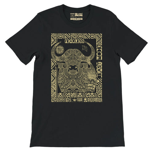 Cape Buffalo Premium Short Sleeve Tee-Gold Label-African Ethnic Safari Series