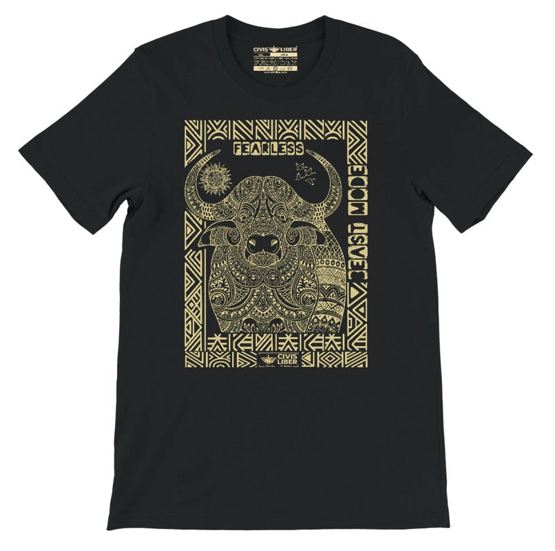 Cape Buffalo Premium Short Sleeve Tee-Gold Label-African Ethnic Safari Series