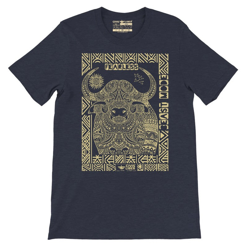 Cape Buffalo Premium Short Sleeve Tee-Gold Label-African Ethnic Safari Series