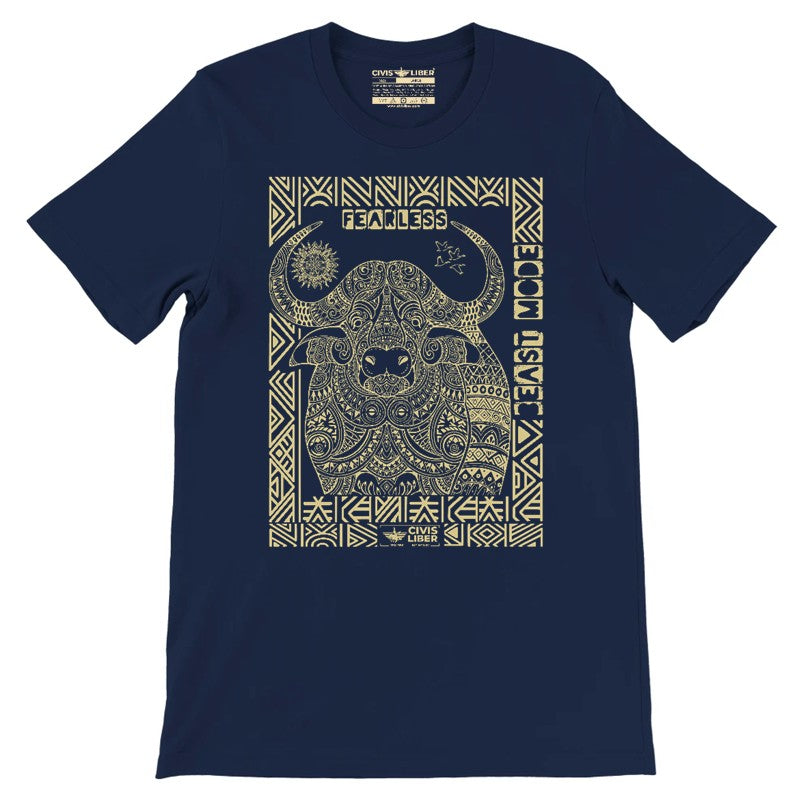 Cape Buffalo Premium Short Sleeve Tee-Gold Label-African Ethnic Safari Series