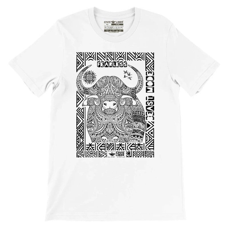 Cape Buffalo Premium Short Sleeve Tee-Gold Label-African Ethnic Safari Series