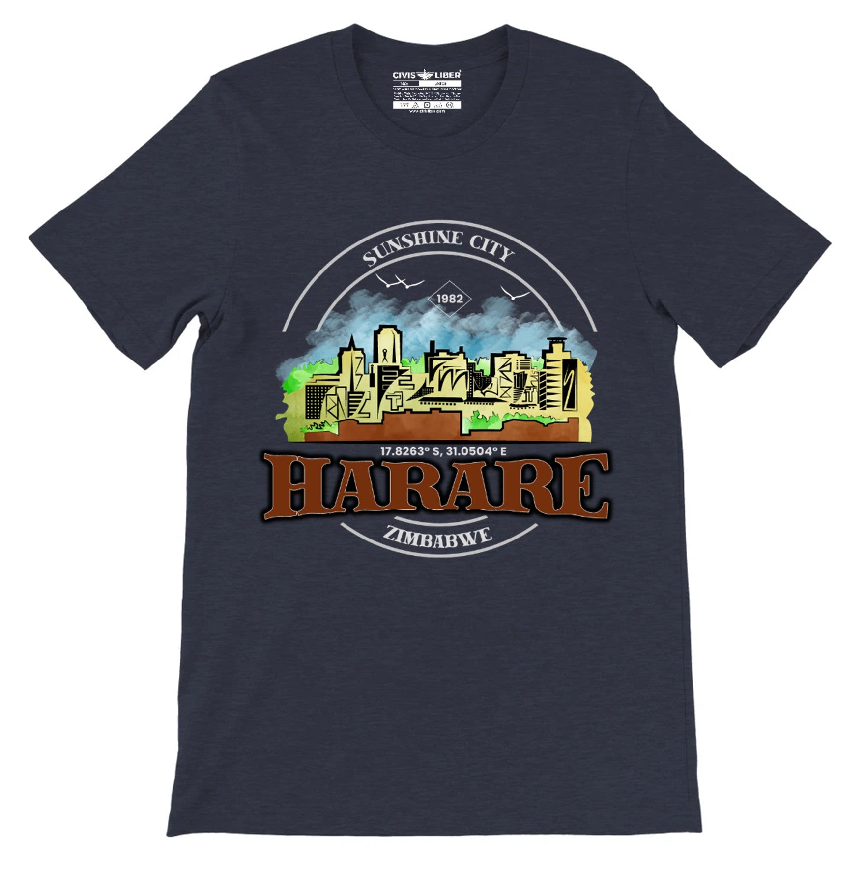 Harare Skyline Doodle Premium Short Sleeve T-Shirt