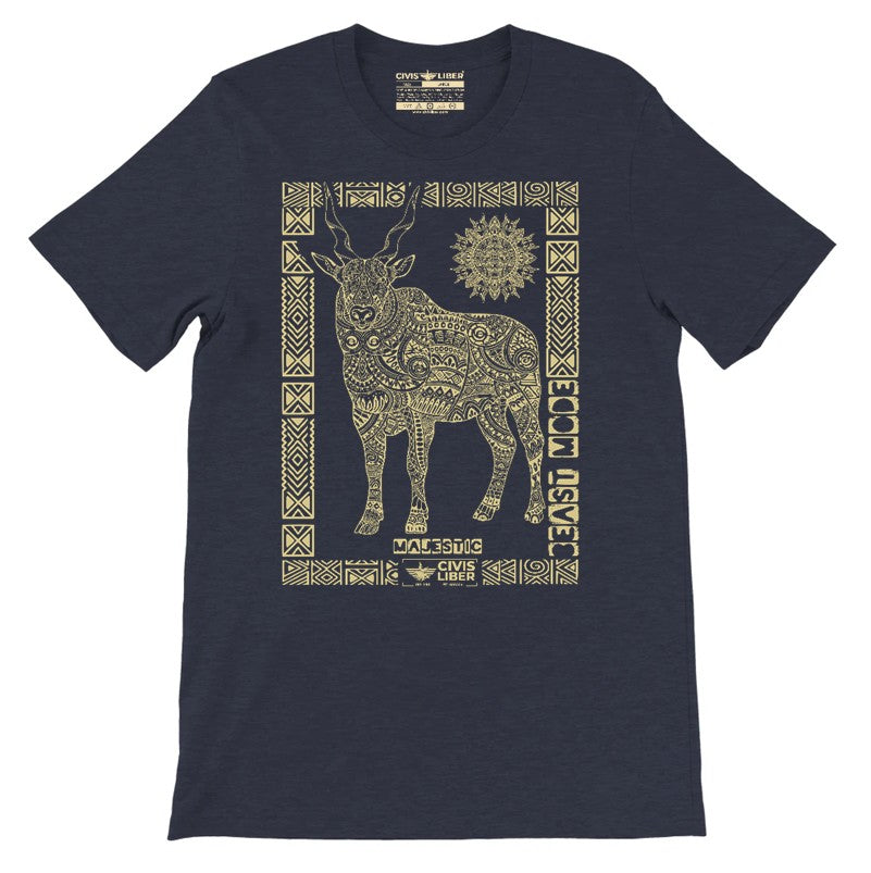 Eland Ethnic Short Sleeve Premium T‑Shirt – African Safari Wildlife Series