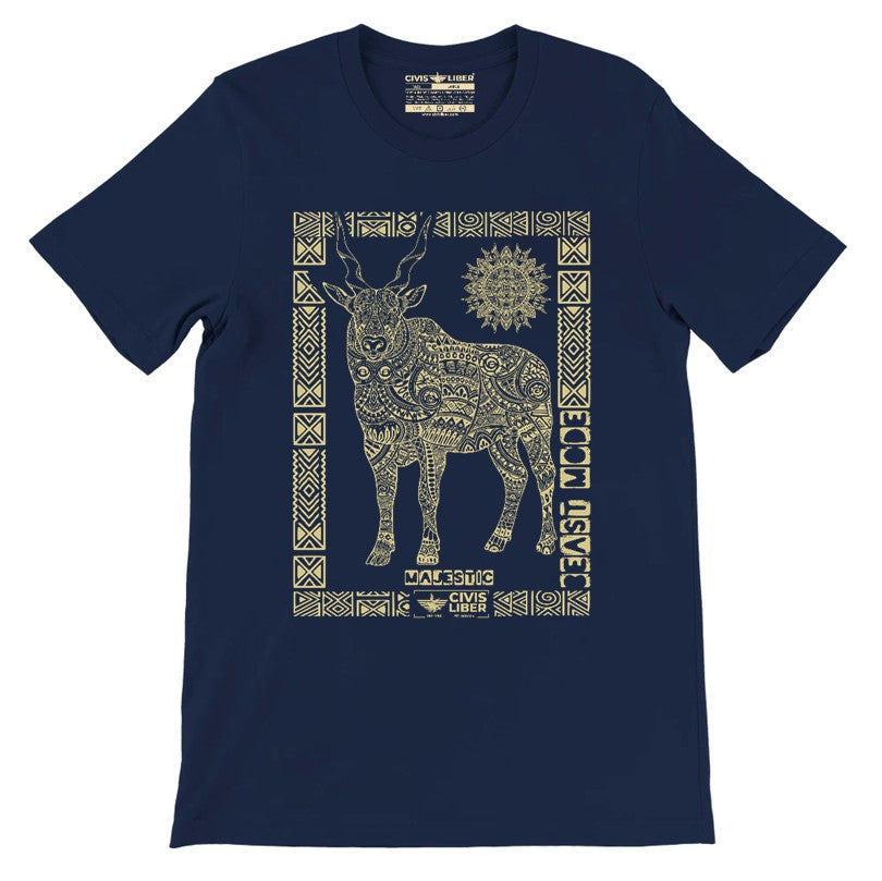 Eland Ethnic Short Sleeve Premium T‑Shirt – African Safari Wildlife Series