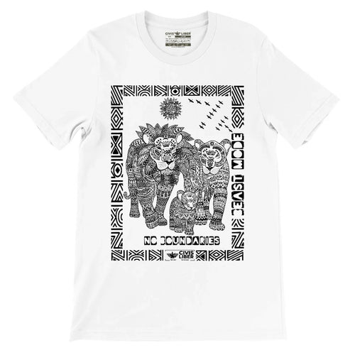 African Lion Premium Short Sleeve Ethnic T‑Shirt - African Wildlife Safari Series