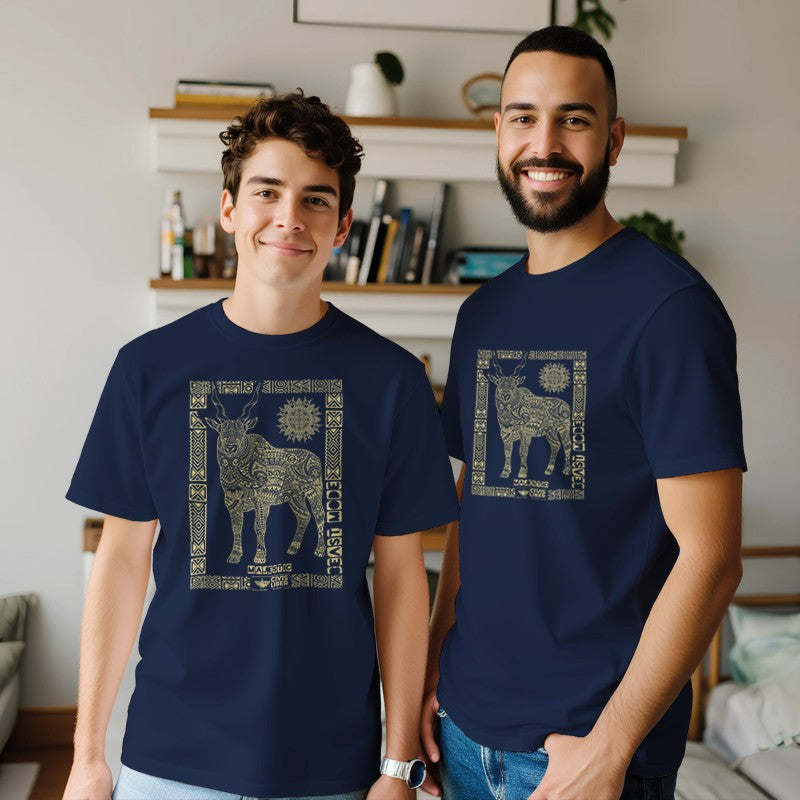 Eland Ethnic Short Sleeve Premium T‑Shirt – African Safari Wildlife Series
