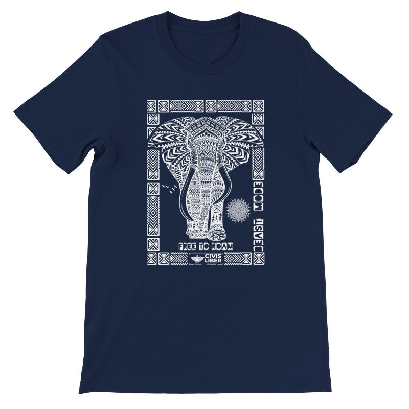 African Elephant Premium Short Sleeve Ethnic T‑Shirt-White Label