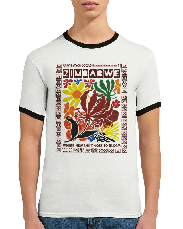 Zimbabwe National Flower Ubuntu Unisex Ringer T-Shirt