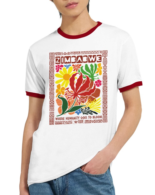 Zimbabwe National Flower Ubuntu Unisex Ringer T-Shirt
