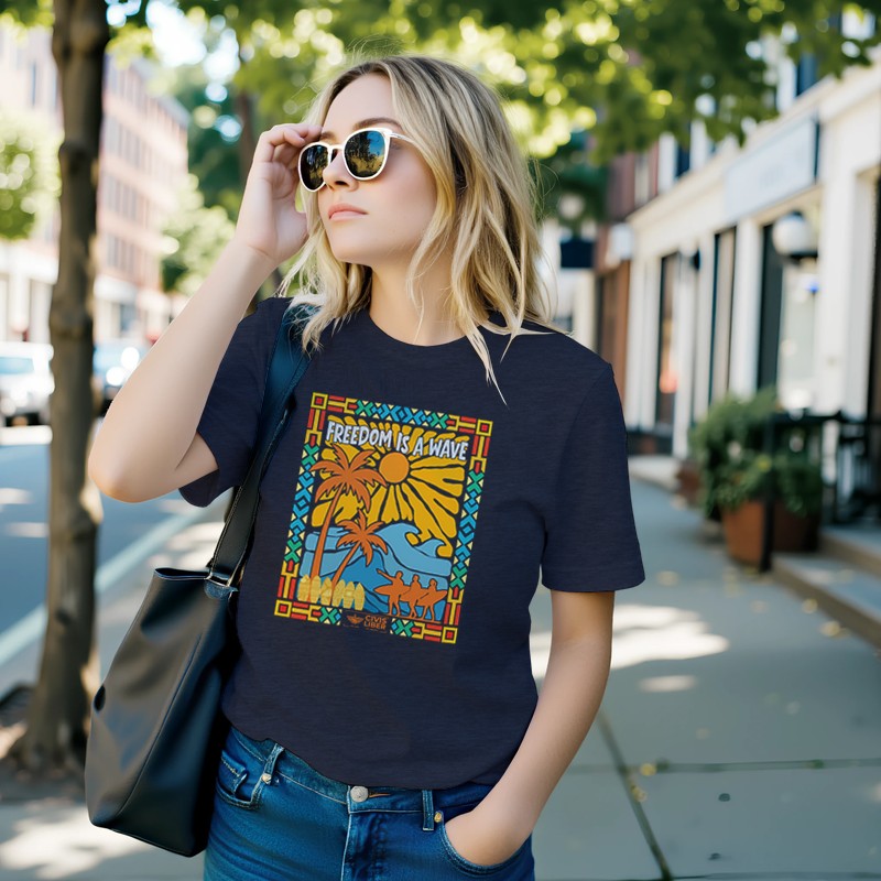 Freedom Is a Wave Premium Short Sleeve T‑Shirt
