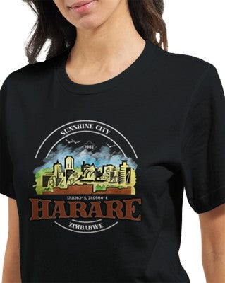 Harare Skyline Doodle Premium Short Sleeve T-Shirt