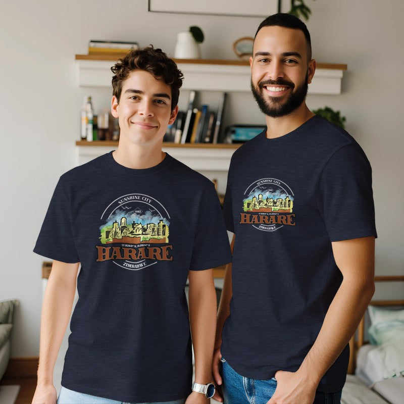 Harare Skyline Doodle Premium Short Sleeve T-Shirt
