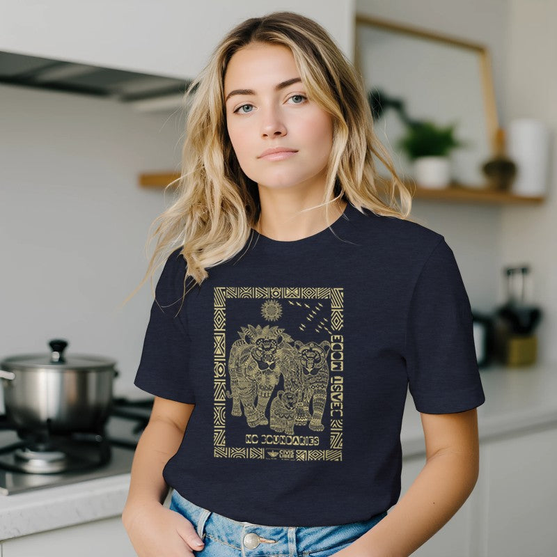 African Lion Premium Short Sleeve Ethnic T‑Shirt - African Wildlife Safari Series