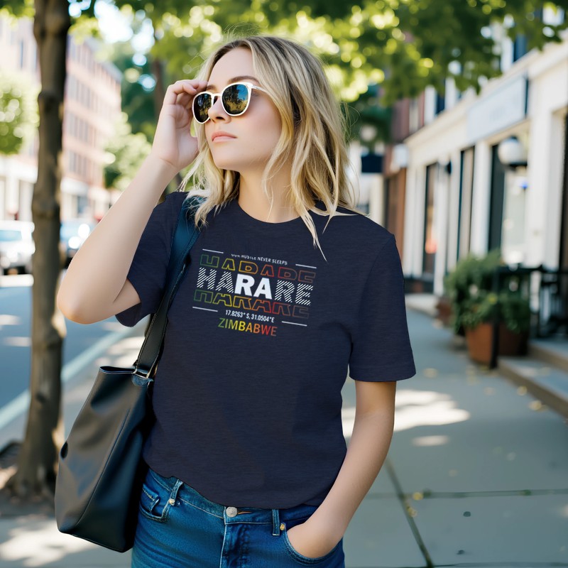 Harare Zimbabwe Typography Premium Short Sleeve T-Shirt