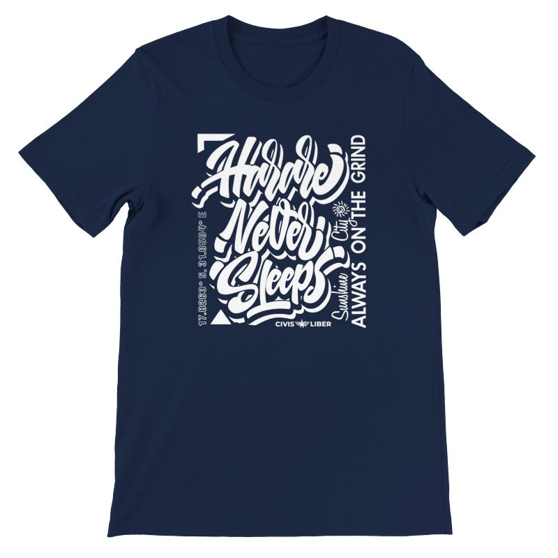 Harare Never Sleeps Premium Short Sleeve T-Shirt—Zimbabwe Hard Work Edition