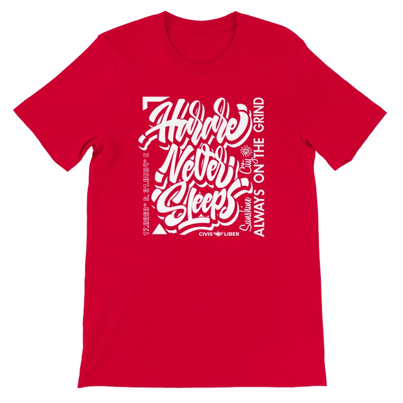 Harare Never Sleeps Premium Short Sleeve T-Shirt—Zimbabwe Hard Work Edition
