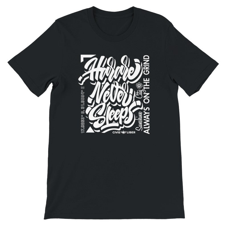 Harare Never Sleeps Premium Short Sleeve T-Shirt—Zimbabwe Hard Work Edition