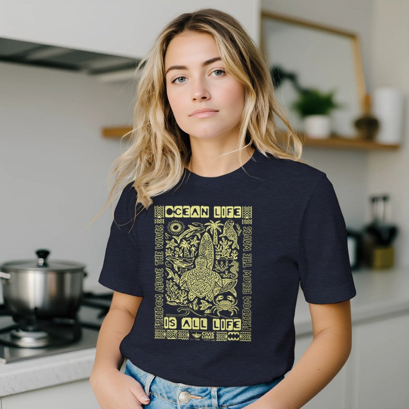 Tropical Ocean & Coastal Life Short Sleeve T‑Shirt