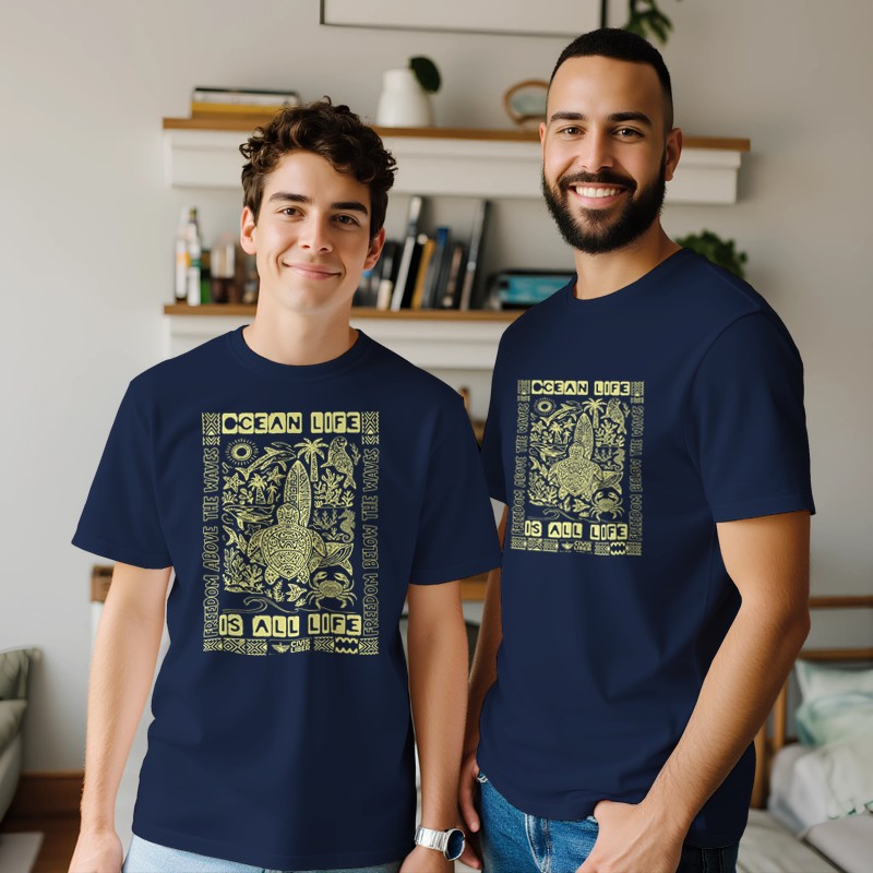 Tropical Ocean & Coastal Life Short Sleeve T‑Shirt
