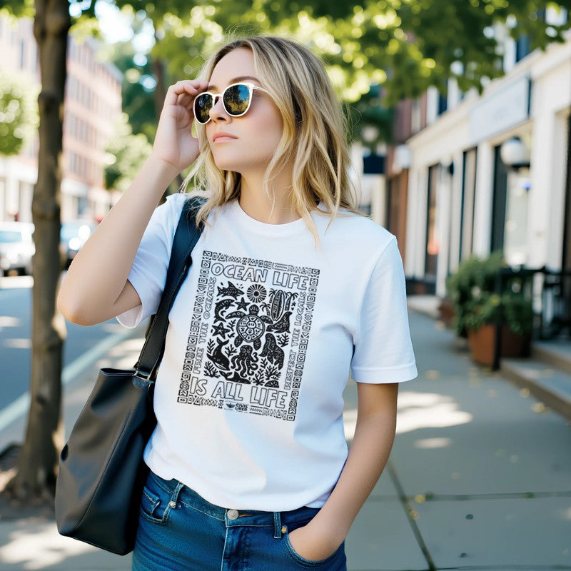 Ocean Life is All Life-Free the Oceans Premium Short Sleeve T‑Shirt