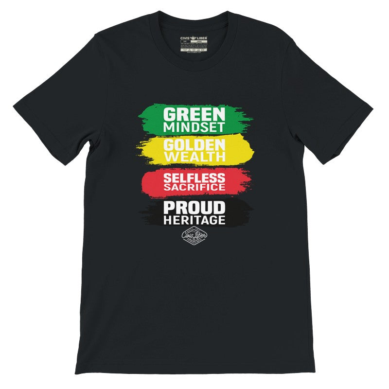 Zimbabwe Flag Colours Heritage Premiun Graphic Short Sleeve T‑Shirt
