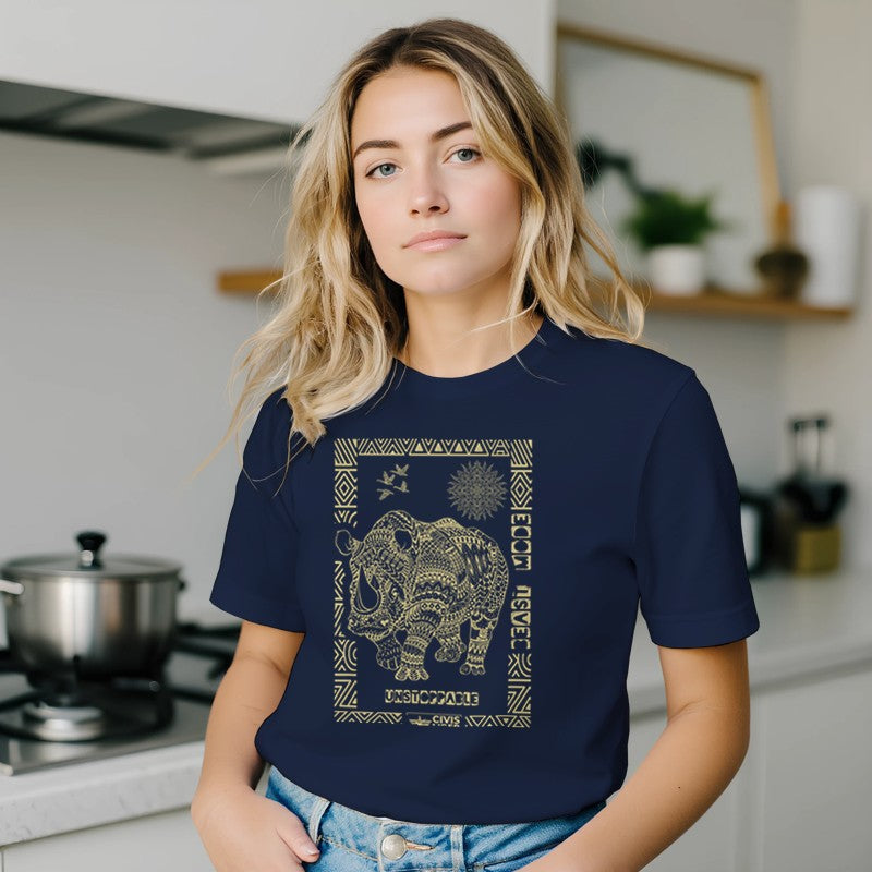 Rhino Premium Ethnic Short Sleeve T‑Shirt – African Safari Wildlife Series