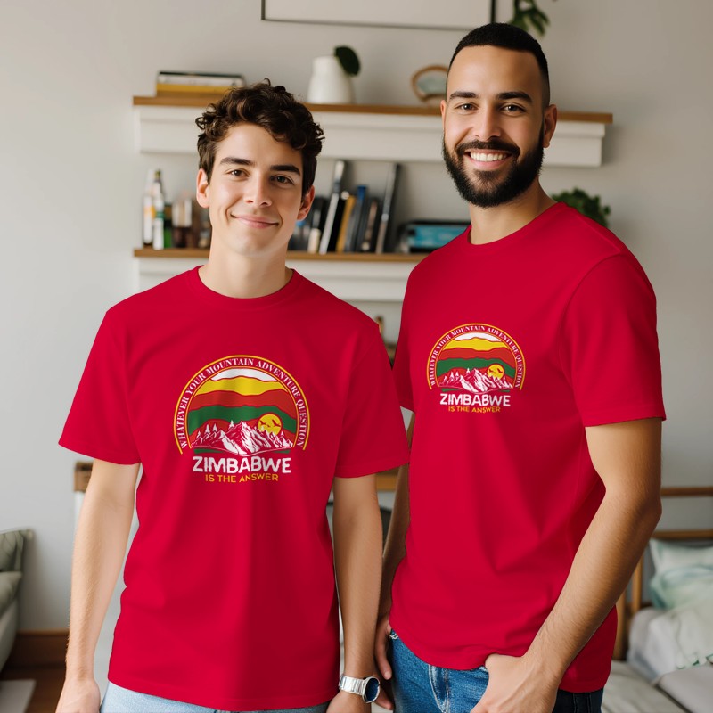 Zimbabwe Outdoor Mountain Adventure Premium Short Sleeve  Graphic T‑Shirt