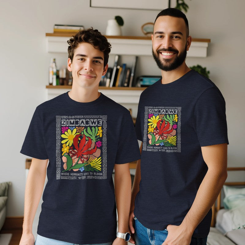 Zimbabwe National Flower Ubuntu Premium Short Sleeve T-Shirt