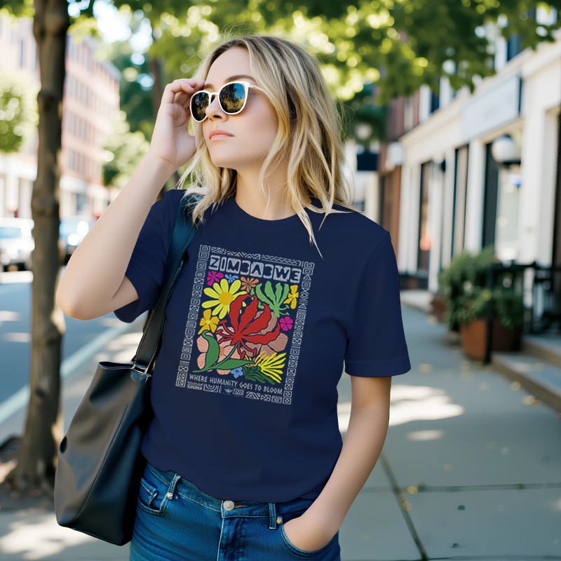 Zimbabwe National Flower Ubuntu Premium Short Sleeve T-Shirt